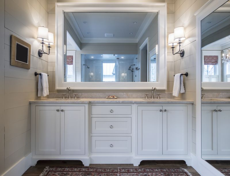 Contemporary Bathroom with Double Vanities
