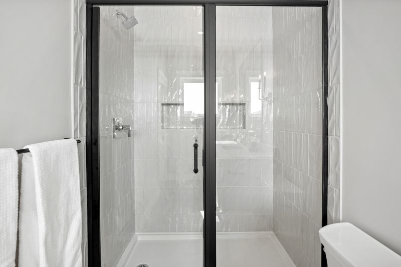 Open Shower with Black Frame